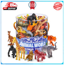 60 Piece Mini Zoo Animal Toy with Gift Box, Realistic Small Plastic Animal Figu