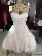 Forever 21 Ivory Floral Tulle Fit & Flare Strapless Party Dress Short Size S