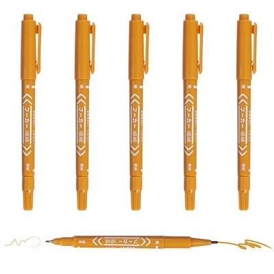 6er Pack feine & ultrafeine Permanentmarker für Twin Tip in Beige