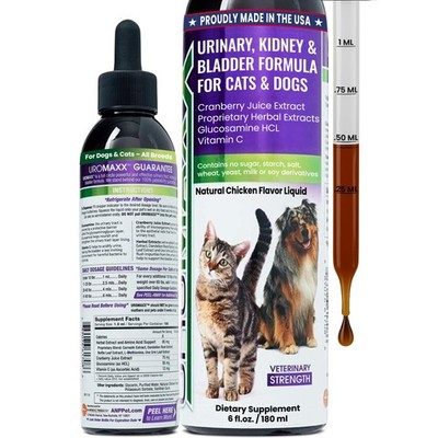 Pet Urinary Tract Treatment Liquid Cranberry Glucosamine 6 oz UroMAXX Bladder