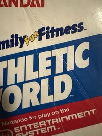 NES-Family Fun Fitness: Athletic World Series 1- Bandai 1987 with a Rare Manual