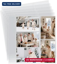 Oversized Photo Album Refill Pages 12x12, Mixed 4x6 Photo Sleeves for 3 Ring Bin