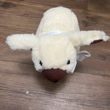 Vintage Self Standing Baby Lamb Sheep w/ Blue Bow Plush Stuffed Toy NO TAGS