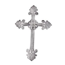 ARDOUR Metal Decorative Wall Cross Metal Spiritual Decorations Distressed White