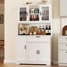 Kitchen Pantry Cabinet, Farmhouse Kitchen Hutch Tall Storage Cabinet with Doors