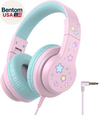 Kids Headphones for School/Travel with Safe Volume 85Dba, HS19S Stereo Sound Ove