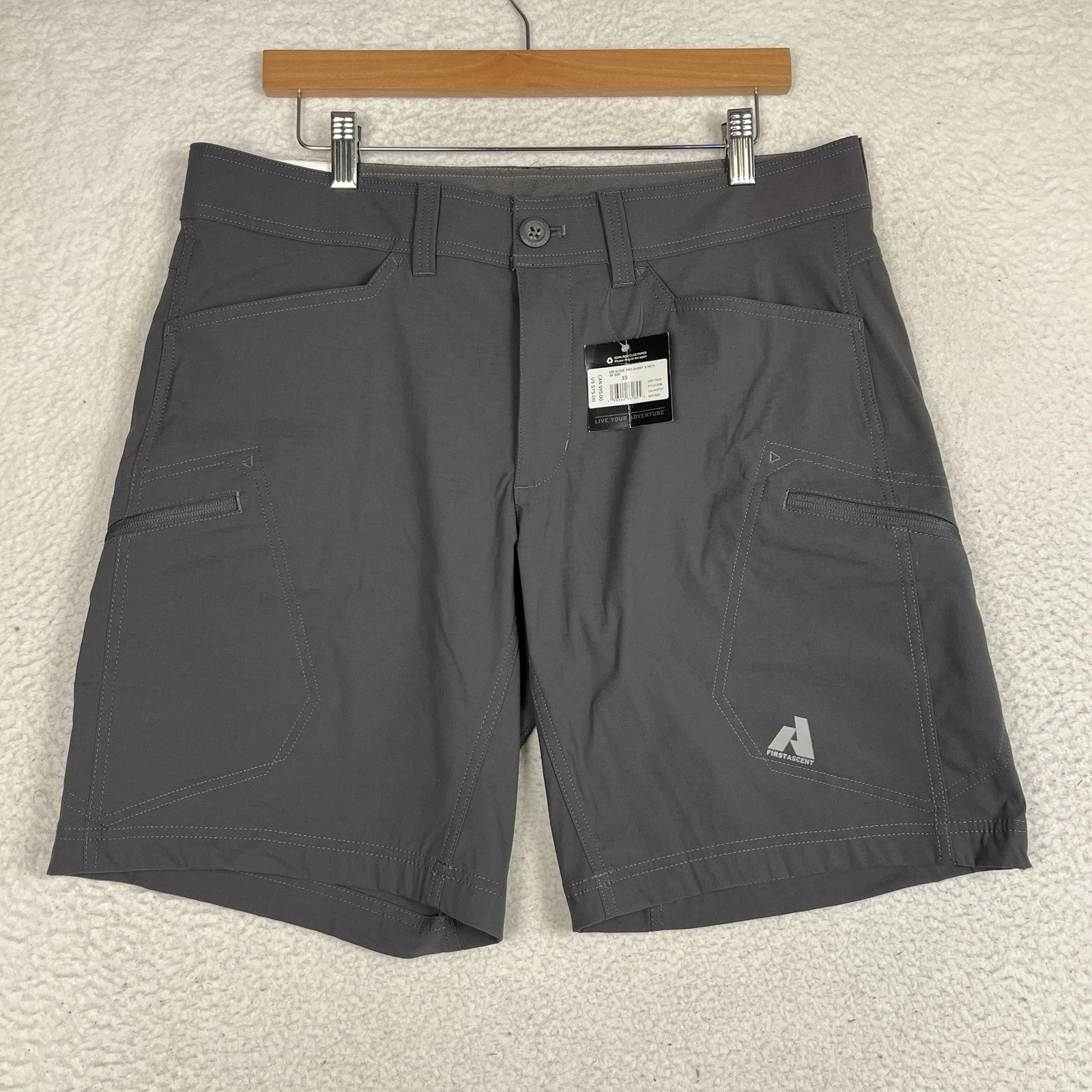 NWT Eddie Bauer First Ascent Guide Pro Hiking Shorts Size 35 Grey