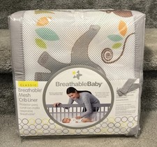 Breathable Baby Classic Breathable Mesh Crib Liner Safari Elephant NEW Sealed