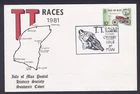 1981 TT RACES ISLE OF MAN DECIMAL STAMP POSTAL HISTORY SOUVENIR COVER #X162