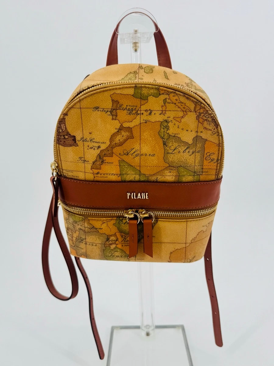 Alviero Martini 1A Classe Mini Leather Backpack Geo Map Print Adj Straps NWOT Alviero Martini 1A Classe Geo Map Print Small | Mercari main image 4