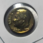 24k Gold Plate US 1977 Liberty Roosevelt Dime Proof Like Uncirculated Coin