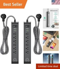 Listed Surge Protector Power Strip: 15A, 900 Joules, Space Saving Design