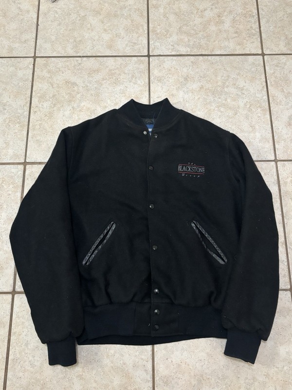 Vintage The Blackstone Group Black Bomber Jacket Men’s Size L