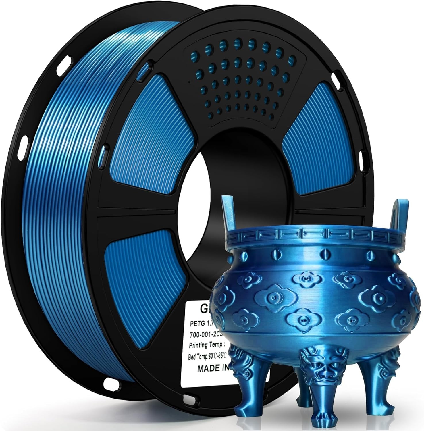 1 kg Geeetech filamento stampante 3D blu metallizzato PETG 1,75 mm PETG filamenti 3D