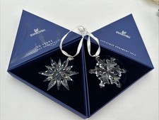 Lot 2 Of 2011 2012 Swarovski CRYSTAL Annual Edition Snowflake Ornament W BOXES