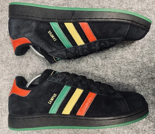 Sneakers Adidas CAMPUS 2007 da uomo taglia 10 5 nere scamosciate #018373 R Y G a righe