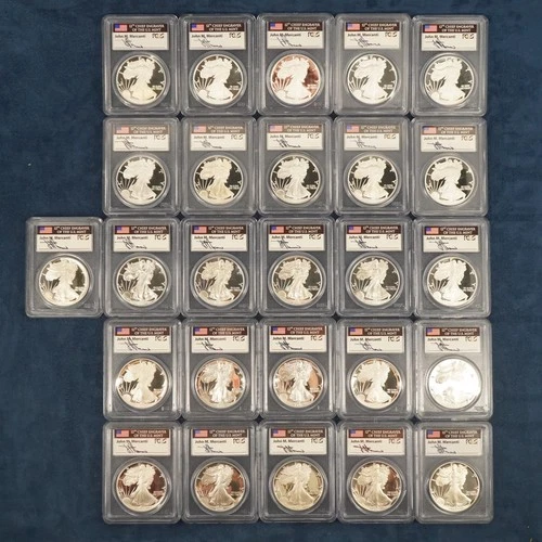 1987-2012-P&W Run of 26 American Silver Eagle PR69 DCAM PCGS Mercanti Signed