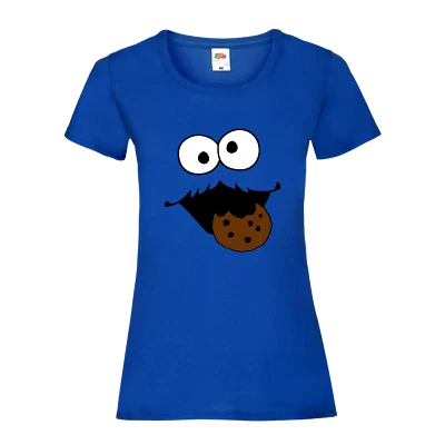 Krümelmonster T-Shirt Damen | Cookie Monster Shirt blau | Kostüm Karneval