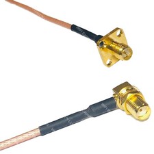 RG316 RP-SMA Female Flange to SMA FEMALE ANGLE RF Cable Rapid-SHIP LOT