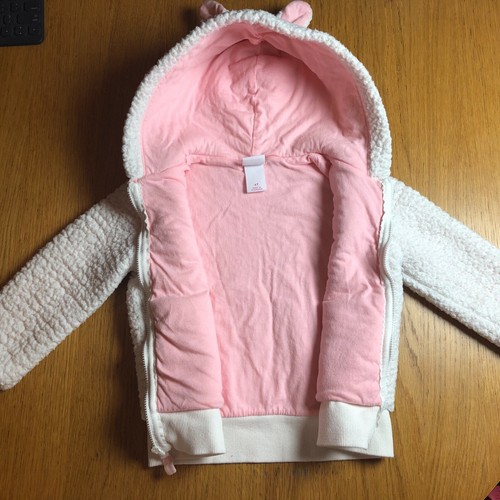 Girls Reversible Hoodie Snuggly Bunny Little Lamb 4T EUC - Picture 3 of 7