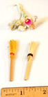 2 VINTAGE DOLLHOUSE COTTAGE BROOMS, 1 BUNCH OF FLOWERS — photo 2
