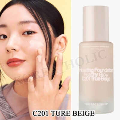 THE FACE SHOP fmgt Inklasting Foundation Healthy Glow 35ml #C201 True Beige NEW