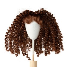 Set of 2 Monique Synthetic Mohair Bernadette Chestnut Brown 4-1/2" Doll Wigs