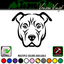 Pit Bull Face Vinyl Decal Window Sticker Bully Head Pitbull Dog Breed Love