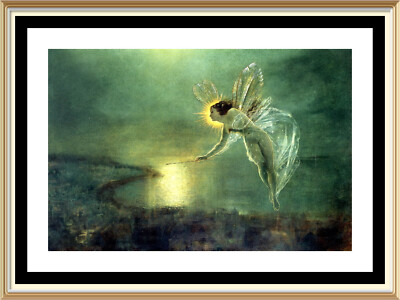 John Grimshaw Feenwelt Landschaft Wandbild Kunstdruck MIDSOMMERS NIGHT'S DREAM EVE