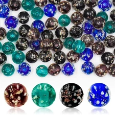 100PCS Luminous Glass Beads Glow in The Dark 8mm Round Beads Luminous Beads f...