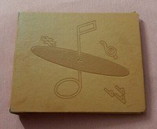 Vtg 45 RPM 7" inch record holder binder carrier carrying case Allegan music note