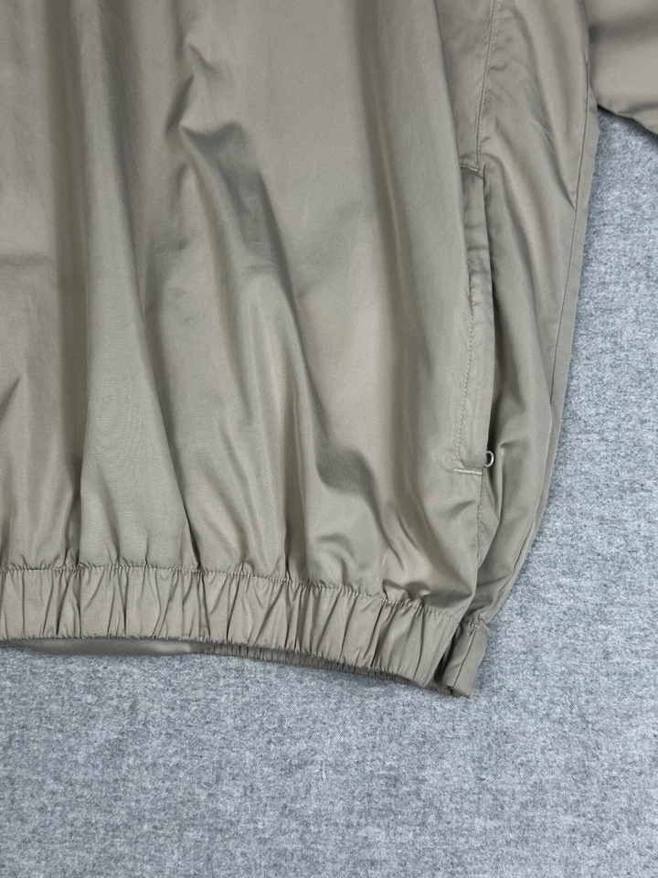 FootJoy Golf Windshirt Jacket Pocket Mens L Pullover V-Neck Short Sleeve Beige - Image 3 of 4