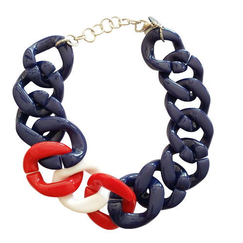Blue Acrylic Chain Chunky Made in Italy 