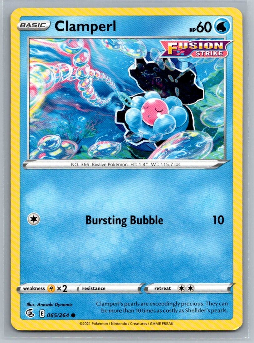 Clamperl 65/264 Fusion Strike Common Pokémon TCG 2021