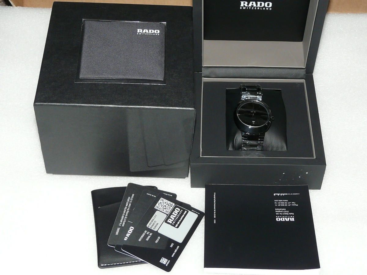 NEW GENUINE RADO D-STAR SWISS BLACK CERAMIC TITANIUM CASE DATE