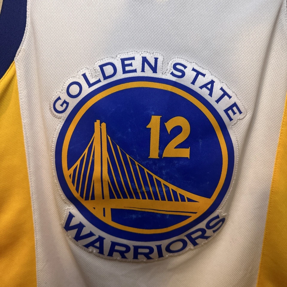 Camiseta Adidas Golden State Warriors #12 Andrew Bogut Azul Juvenil Pequeña Foto 3 de 4