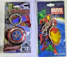 Marvel 3D Pewter Keychains CAPTAIN AMERICA SHEILD or IRONMAN HELMET You Pick NEW