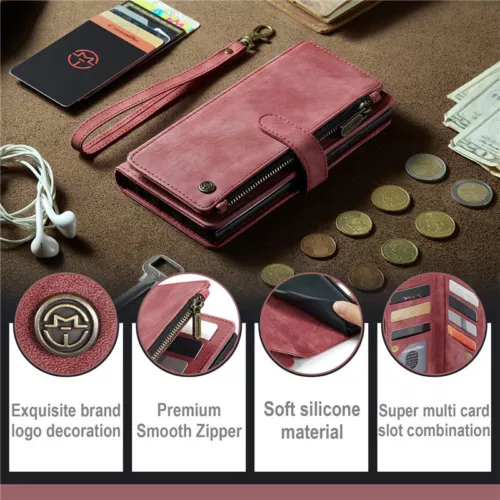 For Samsung S25 S24 S23 FE S22 S21 Detachable Magnetic Cover Leather Wallet Case - Picture 28 of 63