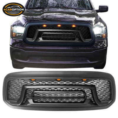 Fits 13-24 Dodge Ram 1500 Rebel Style Front Hood Grill Mesh Grille Matte Black