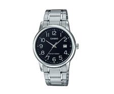 Casio Men's Stainless Steel Bracelet Black Dial Analog Watch MTP-V002D-1BUDF