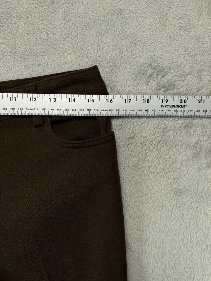 Mujer 4 Pantalones Rafaela Marrón Ponte Chino Frente Plano Pierna Recta 32x32 tiro medio Foto 4 de 4