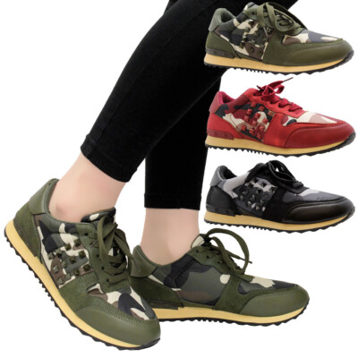 ladies camouflage trainers