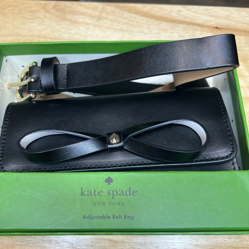 Bolso Cinturón Kate Spade Arco Negro Cuero Genuino Logo Para Mujer S/M Nuevo en Caja Precio de venta sugerido por el fabricante $108 Foto 2 de 4