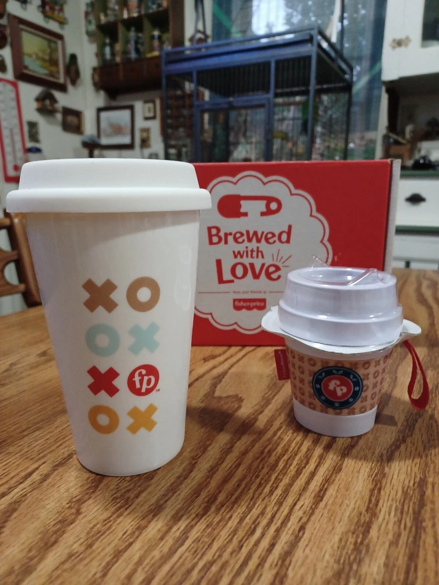 Fisher Price Coffee Cup Teether Adult To Go Cup Gift Set Baby Shower Gift
