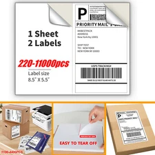 220-11000 Premium 8.5x5.5 Right Corner Shipping Labels Half Sheet Self Adhesive