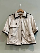 Short Beige Lightweight Trench Rain Jacket A-line Fenn Wright Manson Uk10/12