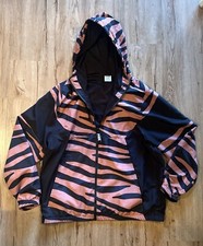 Victoria Secret Pink Zip Up Jacket Animal Print Light Weight Size M/L