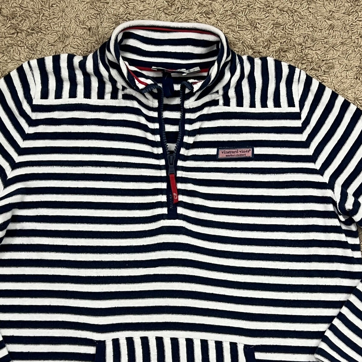 Vineyard Vines Striped Terry Towel Relaxed Shep Shirt Womens
