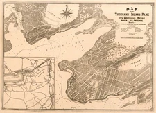 18" x 24" 1880 Map of the Thousand Island Park on Wellesley Island