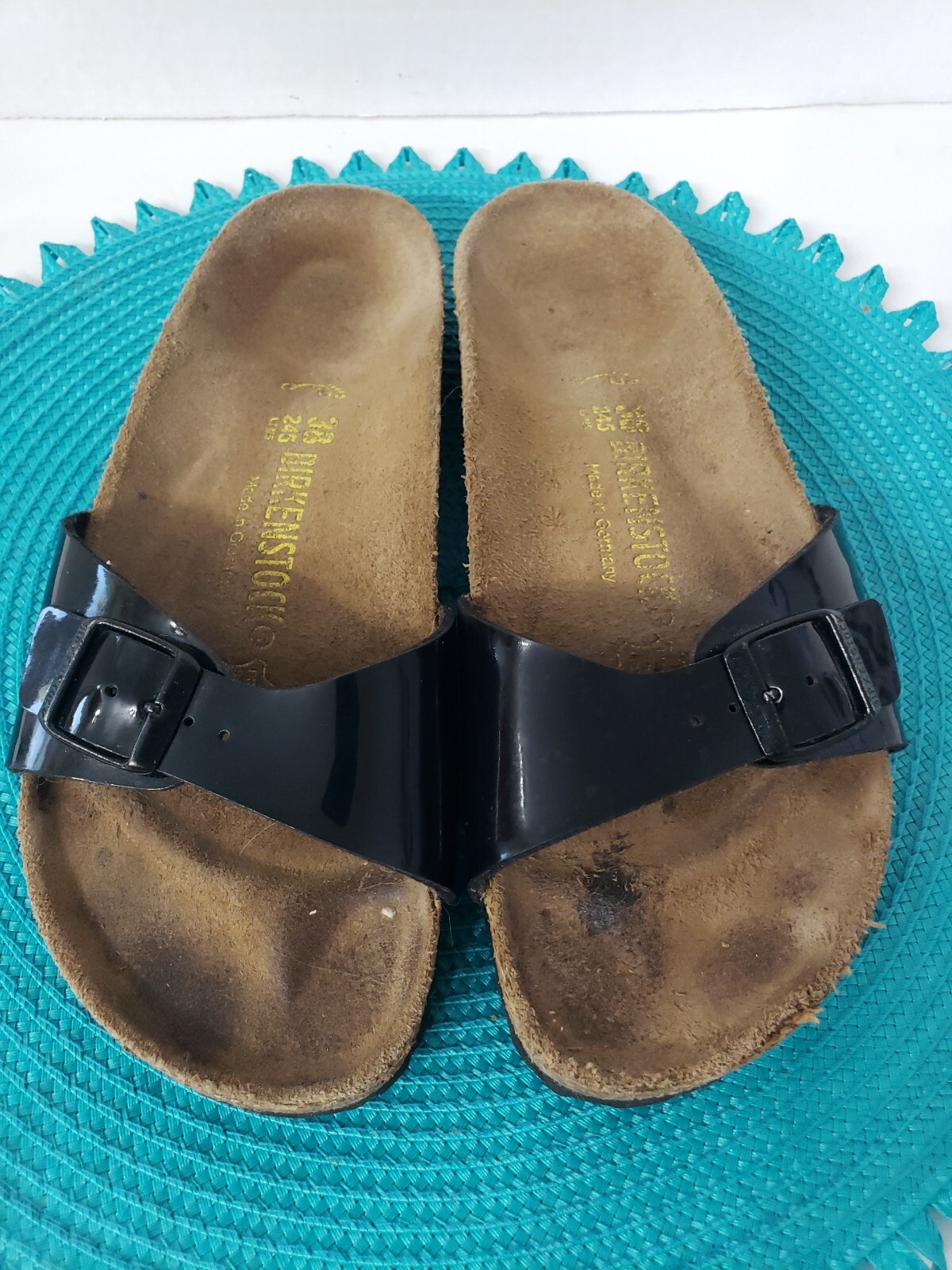 navy patent birkenstocks